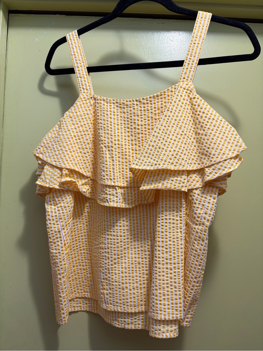 Target Yellow Seersucker Ruffle Strap Top - Picture 4 of 4